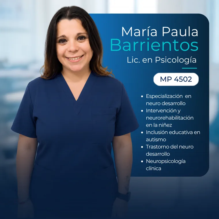 María Paula Barrientos, licenciada en psicología, MP 4502